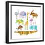 African Animals-Evgeniya Balala-Framed Art Print