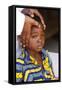 African child blessed by a priest, Lome, Togo-Godong-Framed Stretched Canvas