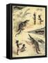 African Children Playing with Crocodiles-Richard Andre-Framed Stretched Canvas