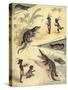 African Children Playing with Crocodiles-Richard Andre-Stretched Canvas