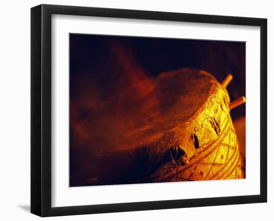 African Drumming, South Luangwa National Park, Zambia-John Warburton-lee-Framed Premium Photographic Print