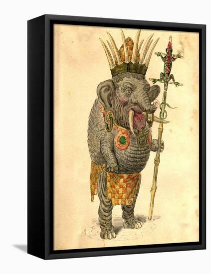 African Elephant 1873 'Missing Links' Parade Costume Design-Charles Briton-Framed Stretched Canvas