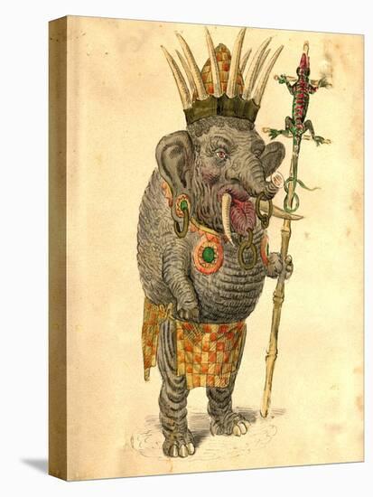 African Elephant 1873 'Missing Links' Parade Costume Design-Charles Briton-Stretched Canvas