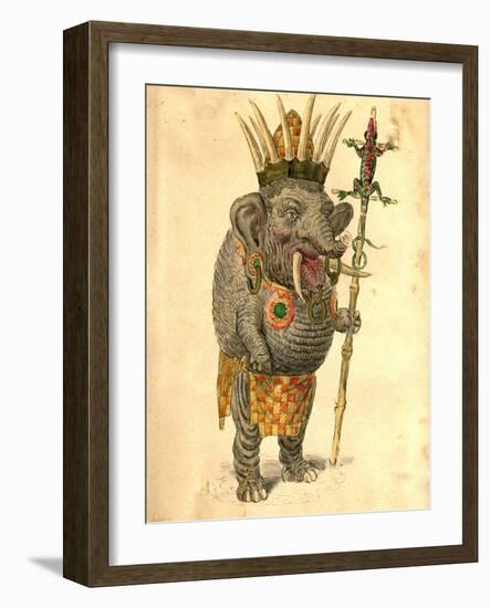 African Elephant 1873 'Missing Links' Parade Costume Design-Charles Briton-Framed Giclee Print