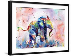 African Elephant Baby-Sarah Stribbling-Framed Art Print