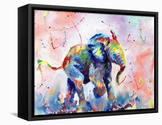 African Elephant Baby-Sarah Stribbling-Framed Stretched Canvas