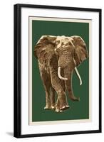 African Elephant - Letterpress-Lantern Press-Framed Art Print