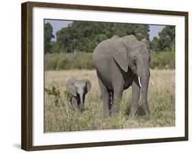 African Elephant Mother and Young, Masai Mara National Reserve-James Hager-Framed Photographic Print