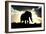 African Elephant Silhouetted Against Sunset-null-Framed Photographic Print