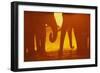 African Elephants at Sunset-Paul Souders-Framed Photographic Print