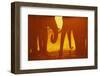 African Elephants at Sunset-Paul Souders-Framed Photographic Print