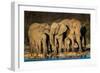 African Elephants (Loxodonta Africana) at Waterhole, Etosha National Park, Namibia-null-Framed Photographic Print