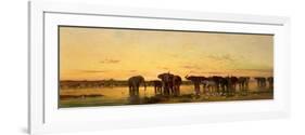 African Elephants-Charles Emile De Tournemine-Framed Giclee Print