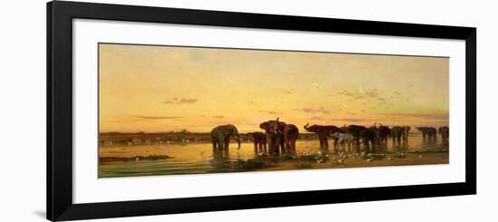 African Elephants-Charles Emile De Tournemine-Framed Giclee Print