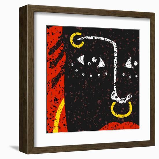 African Face for Thematic Material-JoeBakal-Framed Art Print