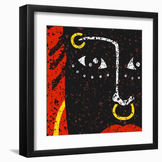 African Face for Thematic Material-JoeBakal-Framed Art Print