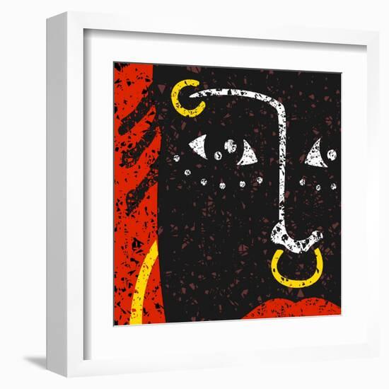 African Face for Thematic Material-JoeBakal-Framed Art Print