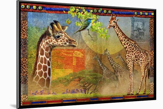 African Giraffe-Chris Vest-Mounted Art Print