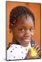 African girl eating an orange, Lome, Togo-Godong-Mounted Photographic Print