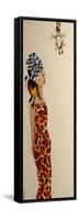 African Lady with Duck and Giraffe, 2016-Susan Adams-Framed Stretched Canvas