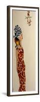 African Lady with Duck and Giraffe, 2016-Susan Adams-Framed Giclee Print