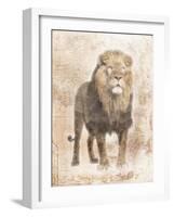 African Lion-Jace Grey-Framed Art Print