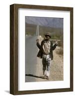 African Man Walks Along Side of Road, Durban, South Africa, 1960-Grey Villet-Framed Photographic Print