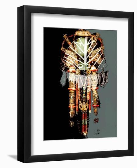 AFRICAN MASKS COLLAGE-Linda Arthurs-Framed Premium Giclee Print