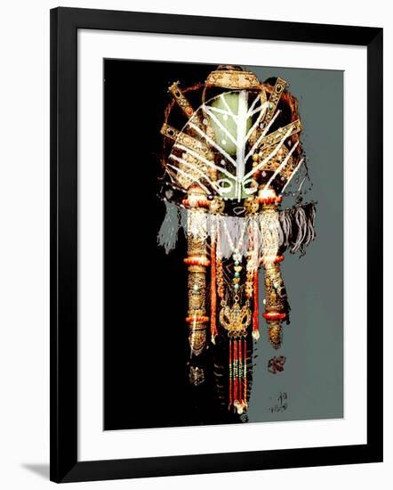 AFRICAN MASKS COLLAGE-Linda Arthurs-Framed Giclee Print