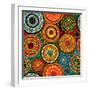 African Seamless Background with Dots and round Shapes-Hibrida13-Framed Photographic Print