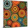 African Seamless Background with Dots and round Shapes-Hibrida13-Mounted Photographic Print