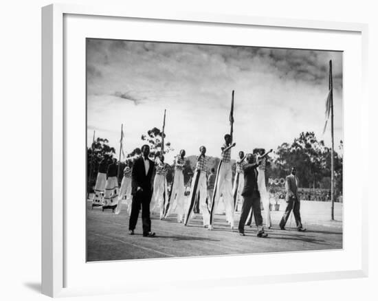 African Stilt Dancers-null-Framed Photographic Print