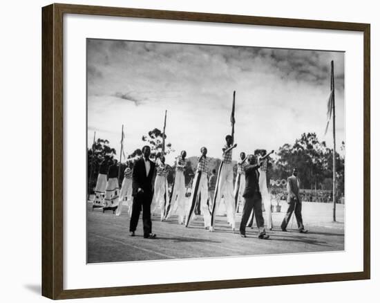 African Stilt Dancers-null-Framed Photographic Print