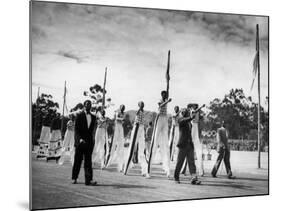 African Stilt Dancers-null-Mounted Photographic Print