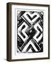 African Textile Woodcut IV-Stellar Design Studio-Framed Art Print