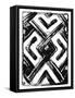African Textile Woodcut IV-Stellar Design Studio-Framed Stretched Canvas