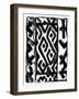 African Textile Woodcut V-Stellar Design Studio-Framed Art Print