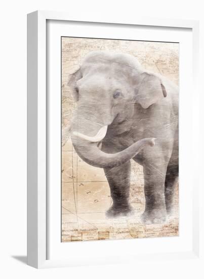 African Traveling  Animals Elephant-Jace Grey-Framed Art Print