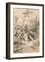 African Traveller Attacked by A Lion, c1880-null-Framed Giclee Print