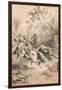 African Traveller Attacked by A Lion, c1880-null-Framed Giclee Print