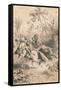 African Traveller Attacked by A Lion, c1880-null-Framed Stretched Canvas