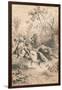 African Traveller Attacked by A Lion, c1880-null-Framed Premium Giclee Print