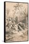 African Traveller Attacked by A Lion, c1880-null-Framed Stretched Canvas