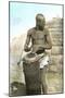 African Tribal Drummer-null-Mounted Art Print