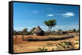 African Tribal Hut-matejh-Framed Stretched Canvas
