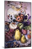 African Violets with Victorian Jug and Pears-Joan Thewsey-Mounted Giclee Print