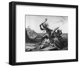 African Warriors Fighting-null-Framed Art Print