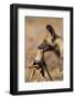 African Wild Dog Carrying Dead Impala Calf-Paul Souders-Framed Photographic Print