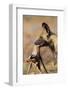 African Wild Dog Carrying Dead Impala Calf-Paul Souders-Framed Photographic Print