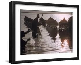 African Woman Bathing in Niger River Near Timbuktu-Eliot Elisofon-Framed Photographic Print